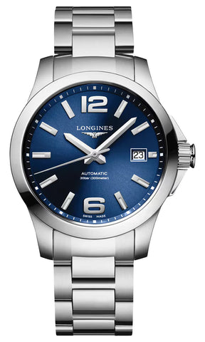 Longines Conquest Automatic Stainless Steel Blue Dial Date Divers Mens Watch L3.776.4.99.6 - Watches & Beyond