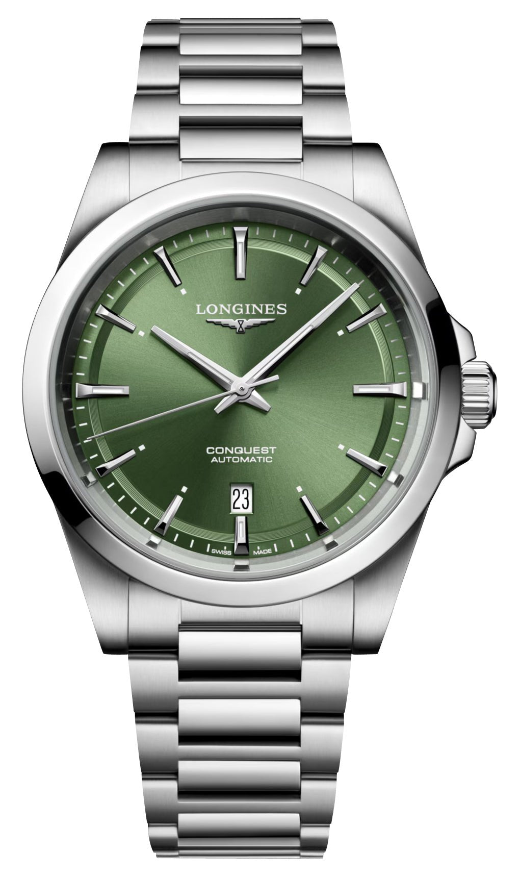 Longines Conquest Automatic Stainless Steel Green Dial Date Mens Watch L3.830.4.02.6 - Watches & Beyond