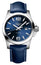 Longines Conquest Stainless Steel Blue Dial Blue Leather Strap Date Divers Quartz Mens Watch L3.760.4.96.0 - Watches & Beyond