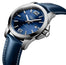 Longines Conquest Stainless Steel Blue Dial Blue Leather Strap Date Divers Quartz Mens Watch L3.760.4.96.0 - Watches & Beyond