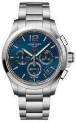 【CPC-L24】T W Longines Conquest V.H.P. Chronograph Stainless Steel Blue