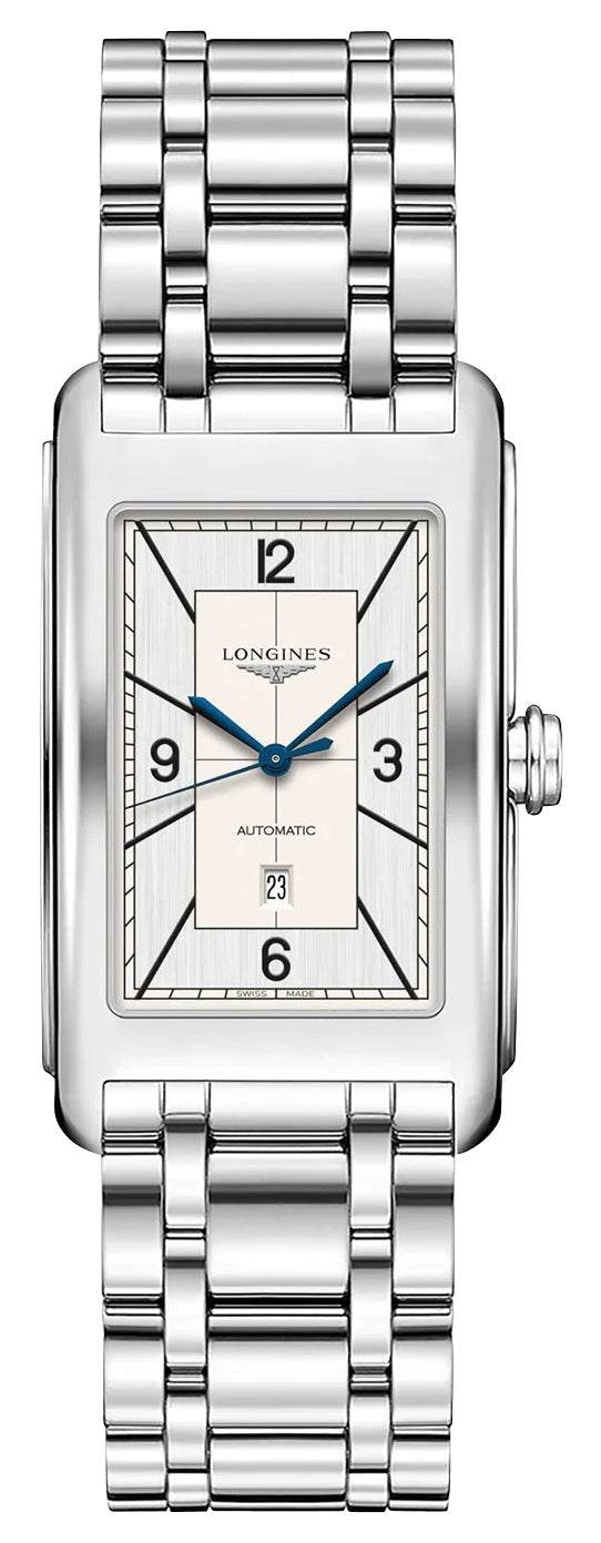 Longines DolceVita Automatic Stainless Steel Silver Dial Date Mens Watch L5.767.4.73.6 - Watches & Beyond
