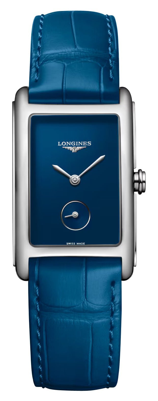 Longines DolceVita Monochrome Stainless Steel Blue Dial Blue Leather Strap Quartz Womens Watch L5.512.4.90.2 - Watches & Beyond