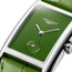 Longines DolceVita Monochrome Stainless Steel Green Dial Green Leather Strap Quartz Womens Watch L5.512.4.60.2 - Watches & Beyond