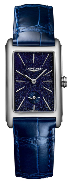 Longines DolceVita Stainless Steel Blue Dial Blue Leather Strap Quartz Womens Watch L5.512.4.93.2 - Watches & Beyond