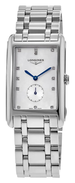 Longines DolceVita Stainless Steel Mother-Of-Pearl Dial Diamonds Quartz Womens Watch L5.755.4.87.6 - Watches & Beyond