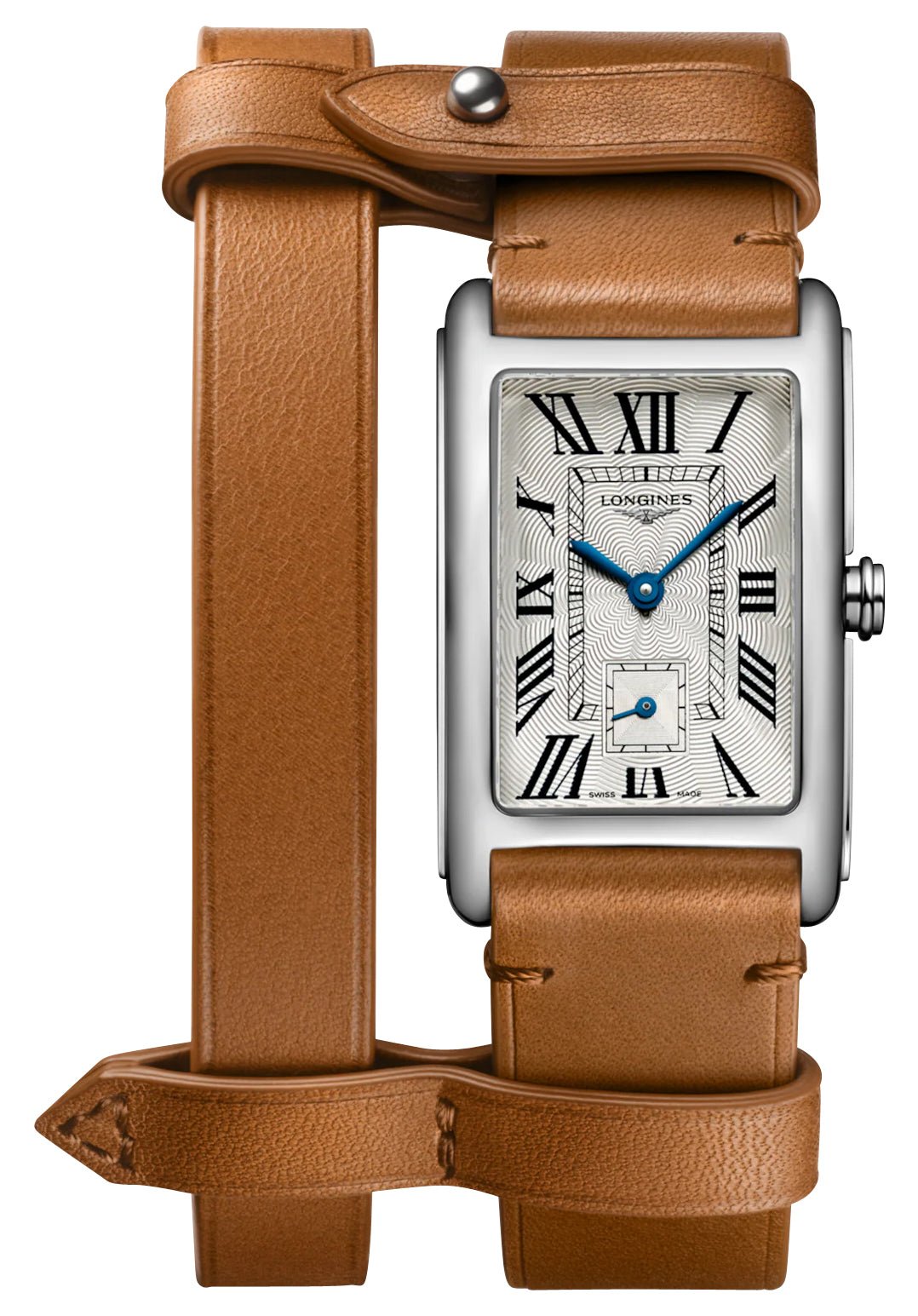 Longines DolceVita x YVY Stainless Steel Silver Dial Brown Leather Strap Quartz Womens Watch L5.512.4.71.B - Watches & Beyond