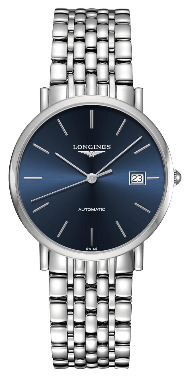 Longines Elegant Automatic Stainless Steel Blue Dial Date Mens Watch L4.810.4.92.6 - WAB - Shipping Dept.