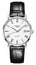 Longines Elegant Automatic Stainless Steel White Dial Black Leather Strap Date Mens Watch L4.910.4.11.2 - Watches & Beyond