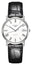 Longines Elegant Automatic Stainless Steel White Dial Black Leather Strap Date Womens Watch L4.809.4.11.2 - WAB - Shipping Dept.