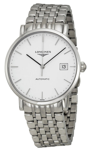 Longines Elegant Automatic Stainless Steel White Dial Date Unisex Watch L4.810.4.12.6 - WAB - Shipping Dept.