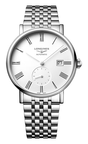 Longines Elegant Automatic Stainless Steel White Dial Date Unisex Watch L4.812.4.11.6 - WAB - Shipping Dept.