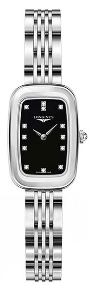 Longines Equestrian Stainless Steel Black Dial Diamonds Quartz Womens Watch L6.140.4.57.6 - WAB - Shipping Dept.