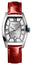 Longines Evidenza Automatic Stainless Steel Silver Dial Red Leather Strap Date Womens Watch L2.142.4.76.2 - Watches & Beyond