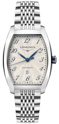 Longines Evidenza Automatic Stainless Steel Tonneau Silver Dial Date Unisex Watch L2.342.4.73.6 - WAB - Shipping Dept.