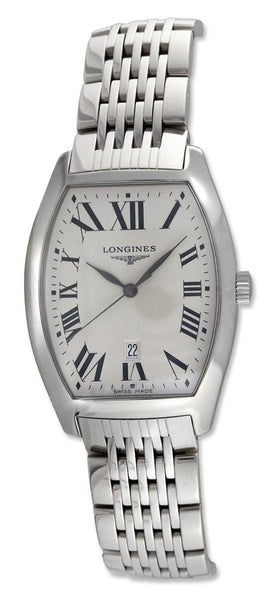 Longines Evidenza Stainless Steel Tonneau Silver Dial Date Quartz Mens Watch L2.655.4.71.6 - WAB - Shipping Dept.