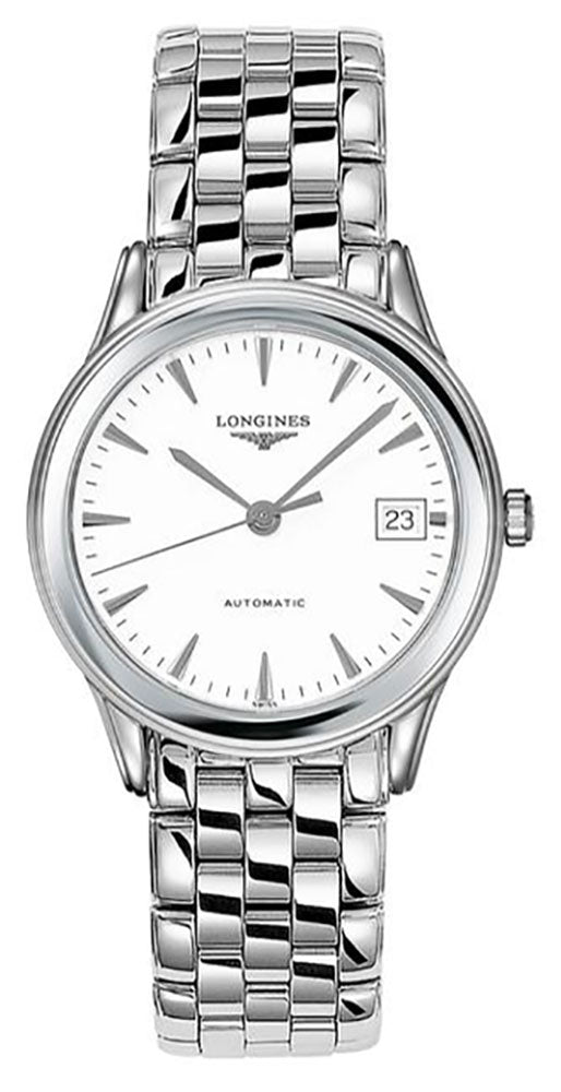 Longines Flagship Automatic Stainless Steel White Dial Date Mens Watch L4.774.4.12.6 - WAB - Shipping Dept.