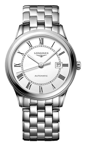 Longines Flagship Automatic Stainless Steel White Dial Date Mens Watch L4.984.4.21.6 - WAB - Shipping Dept.