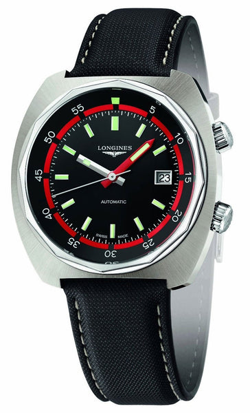 Longines Heritage Diver Automatic Steel Mens Strap Watch Calendar L2.795.4.52.0 - WAB - Shipping Dept.