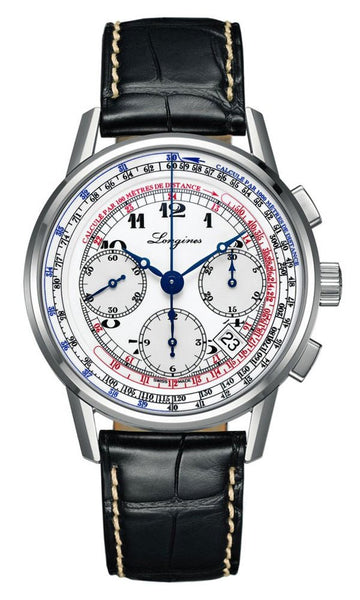 Longines Heritage Tachymeter Chronograph Automatic Steel Mens Strap Watch Date L2.781.4.13.2 - WAB - Shipping Dept.