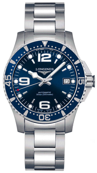 Longines HydroConquest Automatic Stainless Steel Blue Dial Date Divers Mens Watch L3.641.4.96.6 - WAB - Shipping Dept.