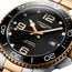 Longines HydroConquest Automatic Stainless Steel & Rose Gold PVD Black Dial Date Divers Mens Watch L3.781.3.58.7 - Watches & Beyond
