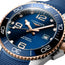 Longines HydroConquest Automatic Stainless Steel & Rose Gold PVD Blue Dial Blue Rubber Strap Date Divers Mens Watch L3.782.3.98.9 - Watches & Beyond