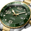 Longines HydroConquest Automatic Stainless Steel & Yellow Gold PVD Green Dial Date Divers Mens Watch L3.782.3.06.7 - Watches & Beyond