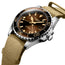 Longines HydroConquest GMT Automatic Stainless Steel Brown Dial Beige NATO Nylon Strap Date Divers Mens Watch L3.790.4.66.2 - Watches & Beyond