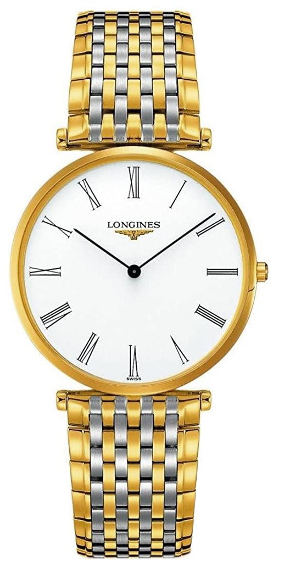 Longines La Grand Classique Yellow Gold PVD and Stainless Steel White Dial Quartz Mens Watch L4.766.2.11.7 - WAB - Shipping Dept.