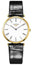 Longines La Grand Classique Yellow Gold PVD White Dial Black Leather Strap Quartz Womens Watch L4.709.2.21.2 - WAB - Shipping Dept.