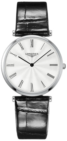 Longines La Grande Classique Midsize 36mm Quartz Silver Dial Black Leather Mens Watch L4.755.4.71.2 - WAB - Shipping Dept.