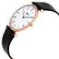 Longines La Grande Classique Rose Gold PVD White Dial Black Leather Strap Quartz Unisex Watch L4.755.1.91.2 - Watches & Beyond