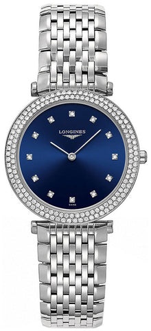 Longines La Grande Classique Stainless Steel & Diamond Womens Watch Blue Dial L45150976 - WAB - Shipping Dept.