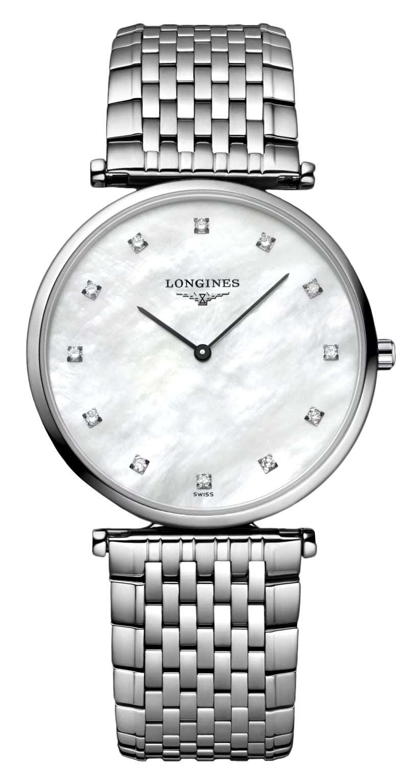 Longines La Grande Classique Stainless Steel Mother - Of - Pearl Dial Diamonds Quartz Womens Watch L4.709.4.88.6 - WAB - Shipping Dept.