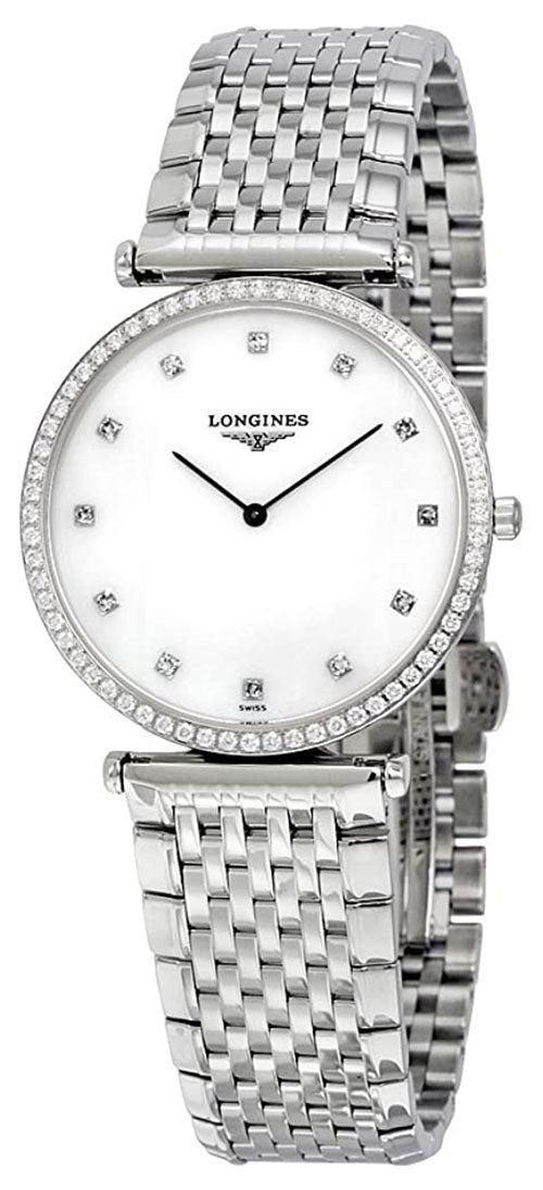 Longines La Grande Classique Stainless Steel Mother - Of - Pearl Dial Diamonds Quartz Womens Watch L4.741.0.80.6 - WAB - Shipping Dept.