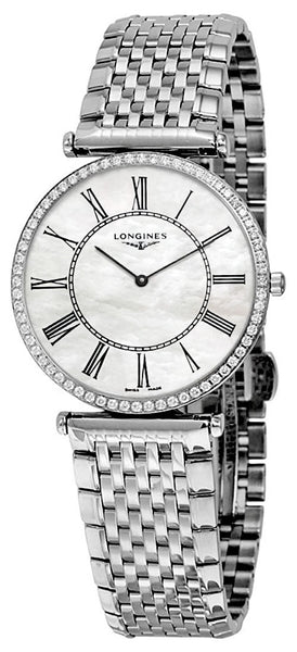 Longines La Grande Classique Stainless Steel Mother - Of - Pearl Dial Diamonds Quartz Womens Watch L4.741.0.99.6 - WAB - Shipping Dept.