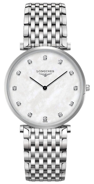 Longines La Grande Classique Stainless Steel Mother - Of - Pearl Dial Diamonds Quartz Womens Watch L4.766.4.87.6 - WAB - Shipping Dept.