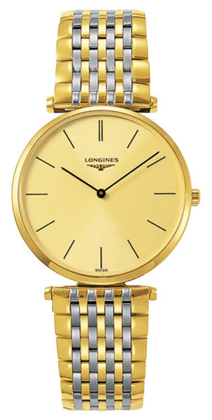 Longines La Grande Classique Yellow Gold PVD and Stainless Steel Gold - Tone Dial Quartz Unisex Watch L4.755.2.32.7 - WAB - Shipping Dept.