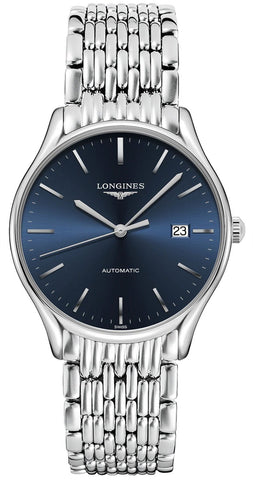 Longines Lyre Automatic Stainless Steel Blue Dial Date Mens Watch L4.960.4.92.6 - WAB - Shipping Dept.