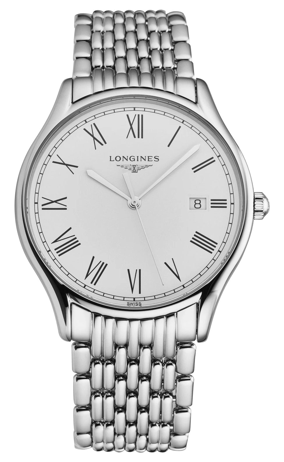 Longines Lyre Stainless Steel White Dial Date Quartz Mens Watch L4.859.4.11.6 - Watches & Beyond