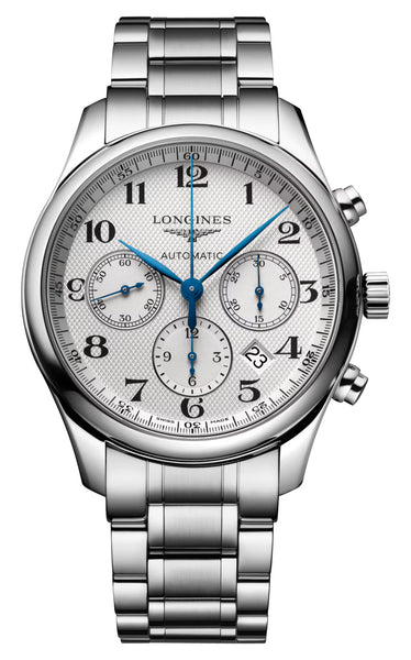 Longines Master Collection Automatic Chronograph Stainless Steel Silver-Tone Dial Date Mens Watch L2.759.4.78.6 - Watches & Beyond