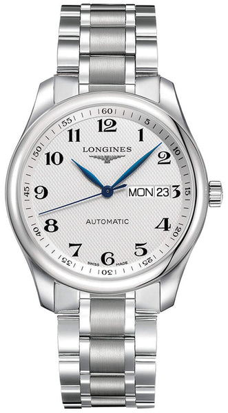 Longines Master Collection Automatic Stainless Steel Silver Dial Day/Date Mens Watch L2.755.4.78.6 - WAB - Shipping Dept.