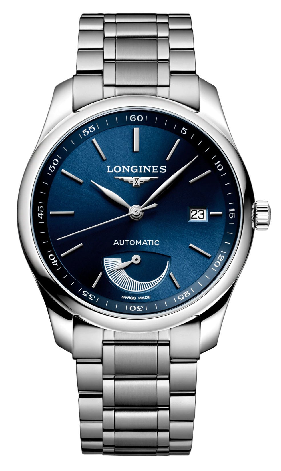 Longines Master Collection Power Reserve Automatic Stainless Steel Blue Dial Date Mens Watch L2.908.4.92.6 - Watches & Beyond
