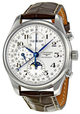 Longines Master Complications Automatic Chronograph Moonphase Stainless Steel Mens Watch L2.773.4.78.3 - Watches & Beyond