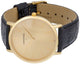 Longines Presence 18K Yellow Gold L48246322 Black Leather Strap Quartz Mens Watch Gold Tone Dial - Watches & Beyond