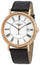 Longines Presence Automatic Rose Gold PVD White Dial Black Leather Strap Date Mens Watch L4.922.1.11.2 - Watches & Beyond