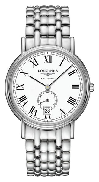 Longines Presence Automatic Stainless Steel White Dial Date Mens Watch L4.904.4.11.6 - WAB - Shipping Dept.