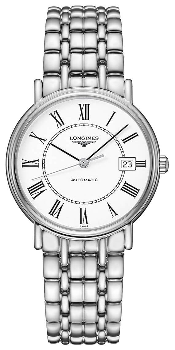 Longines Presence Automatic Stainless Steel White Dial Date Womens Watch L4.821.4.11.6 - WAB - Shipping Dept.