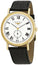 Longines Presence Automatic Yellow Gold PVD White Dial Black Leather Strap Date Mens Watch L4.805.2.11.2 - WAB - Shipping Dept.